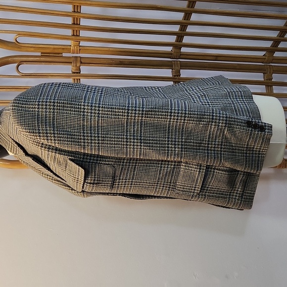 Talbots lambswool blazer green grey herringbone size 12P  blazer made in USA - Picture 9 of 13